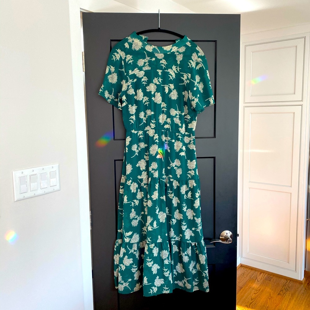 Lulu’s Green Printed Midi Dress
